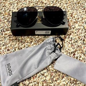 Sojos Classic Black Aviator Sunglasses